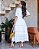 vestido Branco Puro com botoes funcional e laise premium - Imagem 2