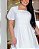 Vestido com babado e guipir na saia Gelo OFF Longo - Imagem 3