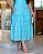 Vestido luxo laise 3D gola padre Azul Tiffany midi - Imagem 5