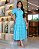 Vestido luxo laise 3D gola padre Azul Tiffany midi - Imagem 6