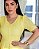 vestido gola V com detalhes em guipir Amarelo Manteiga midi - Imagem 3