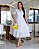 vestido gola V com detalhes em guipir Nuvem  Branca midi - Imagem 1