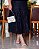 vestido com babados laise 3D bordado Preto midi - Imagem 4