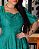 Vestido manga balone midi Verde Elegante - Imagem 3