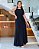 vestido frente unica longo Preto liso - Imagem 1
