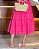 vestido com babados laise 3D bordado Pink midi - Imagem 6