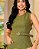 Vestido de Linho com Cinto e bolso Verde militar - Imagem 5