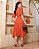 Vestido Cambraia gola redonda manga 3/4 Terracota - Imagem 2