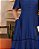 Vestido Rodado gola V manga flare Azul cobalto - Imagem 4