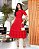 Vestido Realeza detalhes em guipir Vermelho paixão - Imagem 1