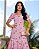 Vestido listrado em estampa floral Vermelho midi - Imagem 6