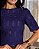 Vestido Realeza detalhes em guipir Azul Marinho - Imagem 6