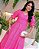 Vestido Laise Flor Rosa Cereja Midi - Imagem 6