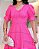 Vestido Laise Flor Rosa Cereja Midi - Imagem 3