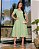 Vestido Bordado Verde Pastel decote Coração Midi - Imagem 1