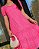 Vestido Hot Pink na laise  Decote com pregas Midi - Imagem 6