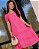 Vestido Hot Pink na laise  Decote com pregas Midi - Imagem 4