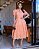 Vestido luxo laise 3D gola padre Flor Pessego - Imagem 6