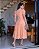 Vestido luxo laise 3D gola padre Flor Pessego - Imagem 2