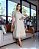 Vestido Bordado Geométrico Bege Linen Midi - Imagem 4