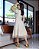 Vestido Bordado Geométrico Bege Linen Midi - Imagem 2