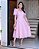Vestido Bordado Rosa Baby decote Coração  Midi - Imagem 6