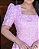 Vestido Bordado Rosa Baby decote Coração  Midi - Imagem 3