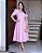 Vestido Bordado Rosa Baby decote Coração  Midi - Imagem 1