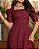 vestido bordado com decote quadrado Marsala midi - Imagem 4