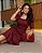 vestido bordado com decote quadrado Marsala midi - Imagem 3