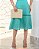 Vestido Cambraia gola redonda manga flare Verde Tiffany - Imagem 4