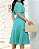 Vestido Cambraia gola redonda manga flare Verde Tiffany - Imagem 6