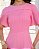 Vestido Cambraia gola redonda manga flare Rosa Chiclete - Imagem 3