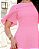 Vestido Cambraia gola redonda manga flare Rosa Chiclete - Imagem 6