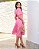 Vestido Cambraia gola redonda manga flare Rosa Chiclete - Imagem 2