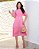 Vestido Cambraia gola redonda manga flare Rosa Chiclete - Imagem 1