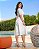 Vestido Cambraia gola redonda manga flare Branco off - Imagem 2