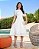 Vestido Cambraia gola redonda manga flare Branco off - Imagem 1