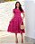 Vestido luxo laise 3D gola padre Flor Fucsia - Imagem 1