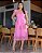 Vestido de alça com babado e saia de Pegras Rosa Persa - Imagem 1