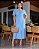 Vestido Bordado com Botões Funcional Azul Caribe - Imagem 1