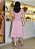 Vestido na laise Bicolor Rose decote gota Midi - Imagem 2