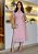Vestido na laise Bicolor Rose decote gota Midi - Imagem 1