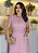 Vestido na laise Bicolor Rose decote gota Midi - Imagem 3