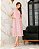 Vestido na laise Bicolor Rose decote gota Midi - Imagem 1