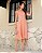 Vestido na laise Bicolor Coral decote gota Midi - Imagem 1