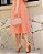 Vestido na laise Bicolor Coral decote gota Midi - Imagem 3