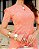 Vestido na laise Bicolor Coral decote gota Midi - Imagem 4