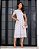 Vestido na laise Bicolor Branco decote gota Midi - Imagem 6