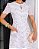 Vestido na laise Bicolor Branco decote gota Midi - Imagem 3